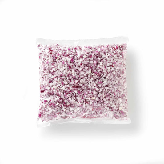 Oignon rouge en cubes